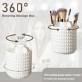 thumbnail image 4 of Makeup Brush Holder, 360°Rotating CupLuxury Style Lightweight Make Up Brushes Container for Vanity and Bathroom 5 Slot Makeup Brushes, Diamond-White, 4 of 7