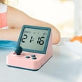 thumbnail image 3 of Reloj despertador digital pequeño con gestión del tiempo para el hogar, la oficina y la sala de estar. Rosa, 3 of 6