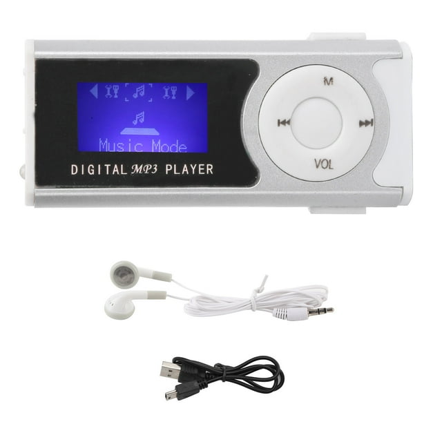 Clip de Sport MP3, Facile à Utiliser Durée de Vie Plus Longue Mini LCD Écran MP3 Lecteur de Musique Réglé Longue Durée de Vie de la Batterie pour l'Exercice Argent, Noir