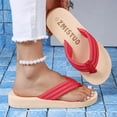 thumbnail image 7 of Hurxie Women's Platform Wedge Flip Flops Trendy Dressy Open Toe Thong Summer Casual Sandals Red 39, 7 of 7
