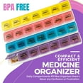 thumbnail image 2 of Monthly Pill Organizer - 28 Day Monthly Pill Planner to Separate Pills & Vitamins Week to Week, Travel Medication Reminder Daily Monday to Sunday Compartments, 2 of 9