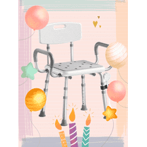 Bluelog Shower Chair, Height Adjustable Shower Seat with Thickened Frame for Elderly and Disabled, 300lbs Capacity