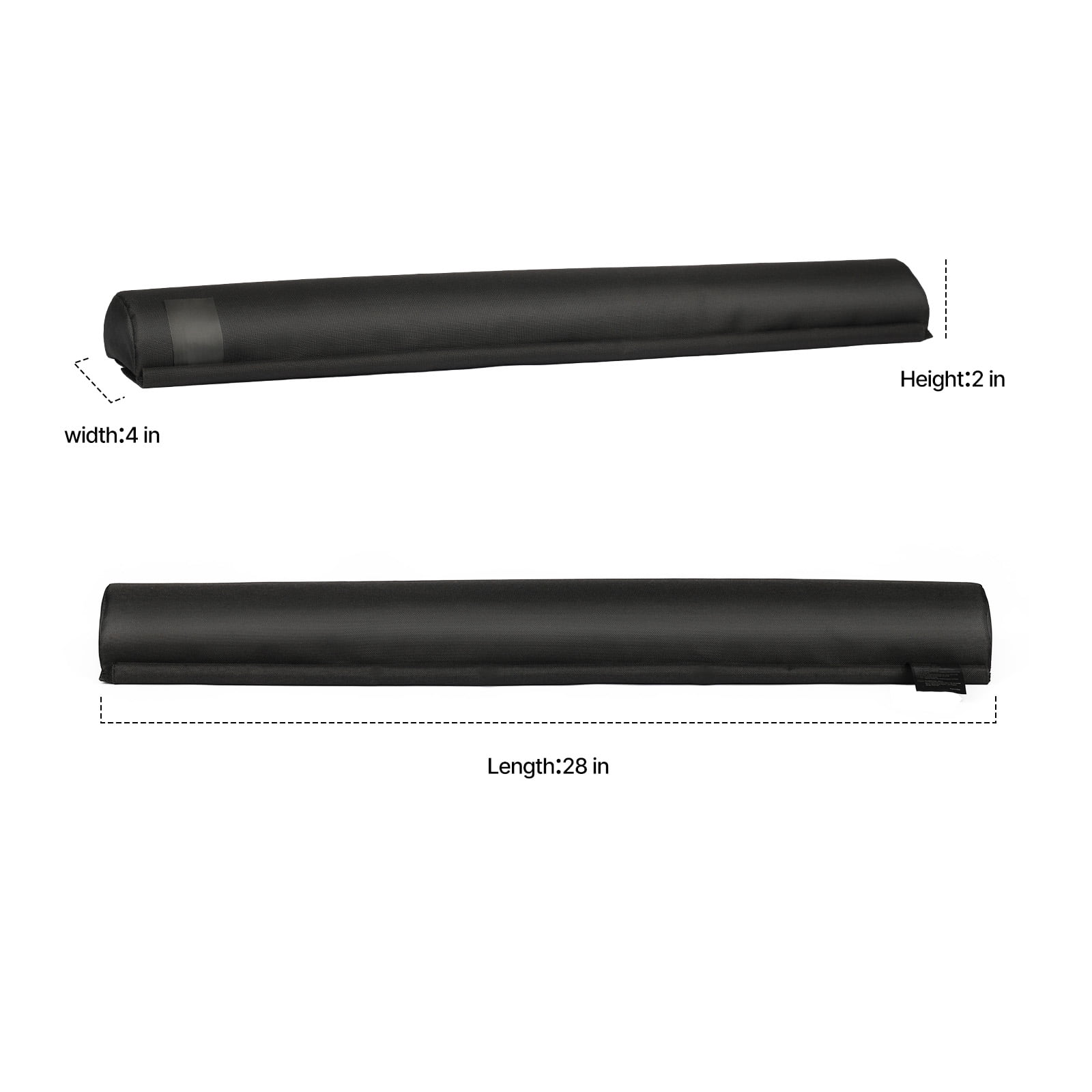 KFFKFF Cushioned Roof Rack Pads, 28" All-Purpose Vehicle Roof Rack Pads for Diverse Crossbars, 88LBS Weight Limit Luggage Kayak Holder with 2 Securing Straps & Velcros