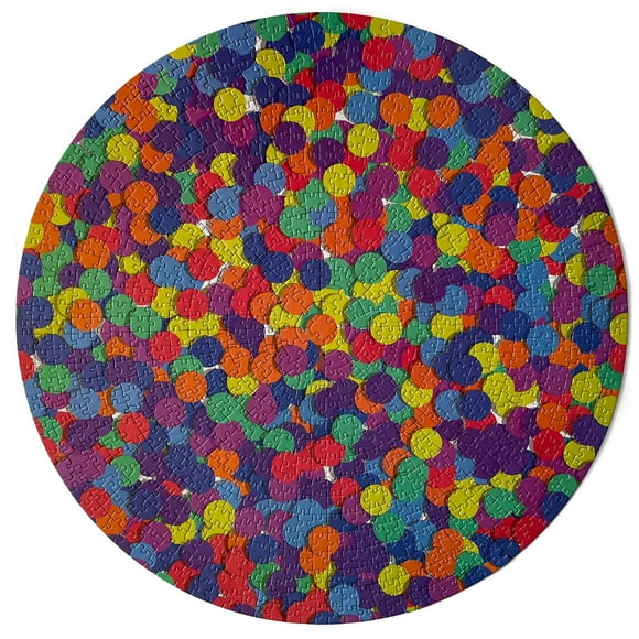 Jigsaw Puzzles 1000 Pieces for Adults and Kids -Hard Puzzle for Adults - Round colorful Rainbow Unique Puzzles for Adults - Difficult Near Impossible Puzzles Fun confetti by Spyglass Puzzles