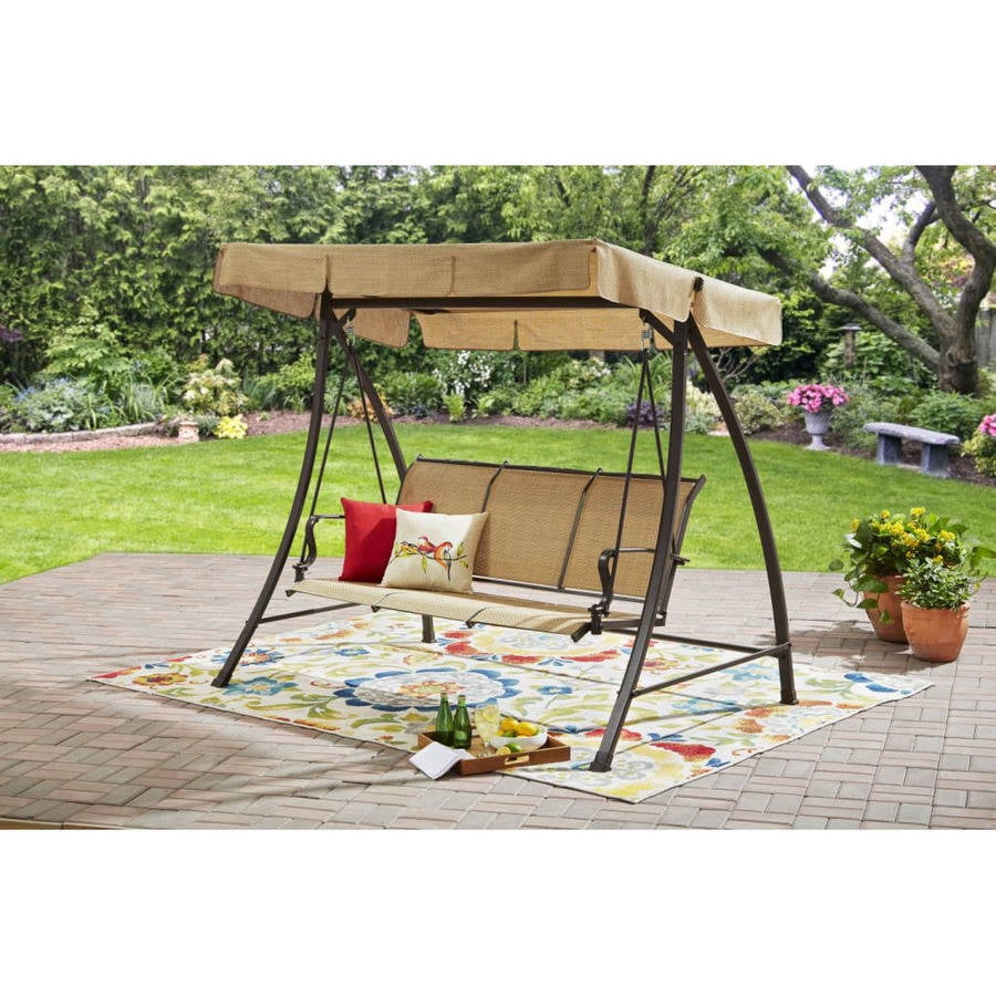 Mainstays Wesley Creek Sling Swing with Canopy, Seats 3