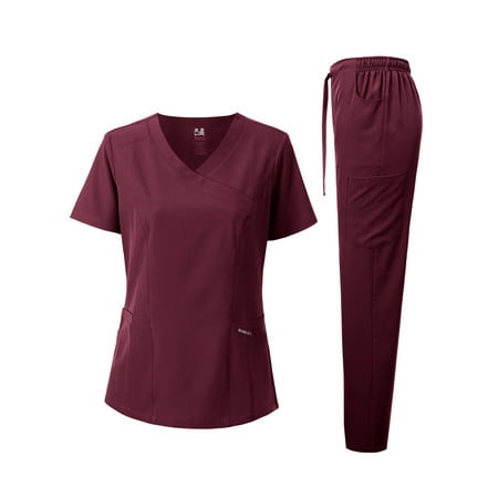 

Dagacci Medical Uniform 4-Way Stretch Y-Neck Scrub Set