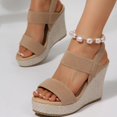 thumbnail image 3 of Dakaela Espadrille Wedge Sandals for Women High Heels Platform Slip on Walking Ankle Strap Summer Shoes, 3 of 8