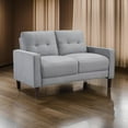thumbnail image 6 of Bow 54 Inch Loveseat- Grid Tufted Back- Track Arms- Self Welt Trim- Gray, 6 of 6
