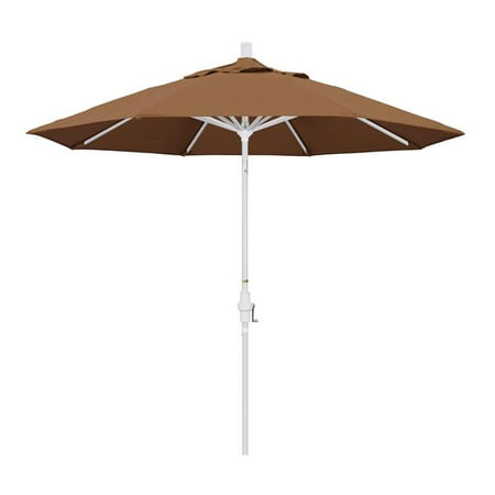 9 ft. Aluminum Market Umbrella Collar Tilt - Matted White-Sunbrella-Canvas Teak