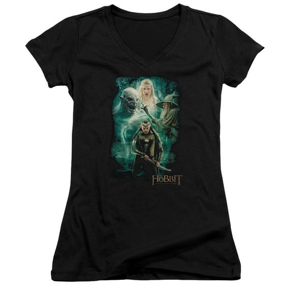 Hobbit Elronds Crew Junior Women's V-Neck T-Shirt Black