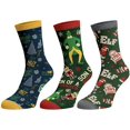 thumbnail image 1 of Elf Socks Quotes Christmas Themed 3 Pack Socks, 1 of 1