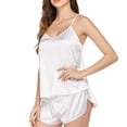 thumbnail image 2 of Conjunto de ropa de dormir para mujer Encantador chaleco con cuello en V, pantalones cortos, camisón, blanco, XL Scienceny XX000231-28, 2 of 7