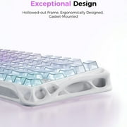 GravaStar Mercury K1 Lite 75% Gaming Keyboard, 2.4GHz/BT/Wired Tri-Mode Wireless Mechanical Keyboard with Responsive Keystrokes & Modern Gradient Design for Gaming Enthusiasts -Crystal Aurora