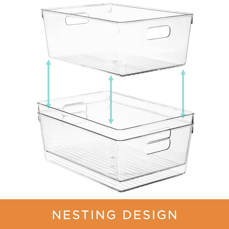 Sorbus Plastic Storage Bins Clear Pantry Organizer Box Bin Containers for Organizing Kitchen Fridge, Food, Snack Pantry Cabin
