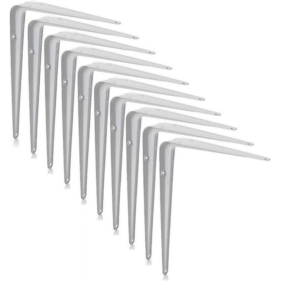 DouHu London Shelf Brackets, Wall Shelf Brackets, Book Shelf Brackets, Floating Shelf Brackets, White, Set Of 10, (3 X 4 Inch)