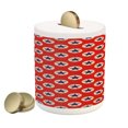 thumbnail image 1 of Prehistoric Country Piggy Bank, Star Big Dots Retro American Flag Inspiration Art, Ceramic Coin Bank Money Box for Cash Saving, 3.6" X 3.2", Scarlet Navy Blue Cream, by Ambesonne, 1 of 4
