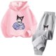 thumbnail image 3 of Conjunto de sudadera con capucha Kuromi para niñas y niños, sudaderas de manga larga para niños, primavera y otoño, camisetas con capucha informales de dibujos animados para niños de 3 a 14 años, 3 of 5