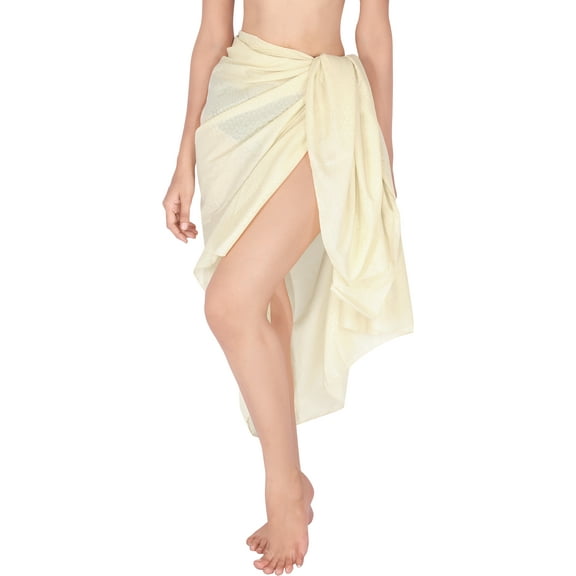 HAPPY BAY Women's Beachwear Sarong Coverups Bikini Skirt Swimsuit Swim Cover up Summer Wraps Swimwear Beach Wrap Skirts for Women One Size Cream, Print
