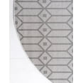 thumbnail image 6 of Unique Loom Matrix Trellis Collection Area Rug - Diamonds (5' 1" Round White/Gray), 6 of 6
