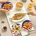 thumbnail image 5 of yulier 24 Pcs 4th of July Plates American Flag Patriotic Party Supplies Stars and Stripes Round Paper Plates Disposable Plates Dessert Plates Independence Day Decorations, 7inch, 5 of 6