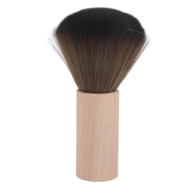 Cepillo de barrido de pelo con mango de madera para limpieza de barbería, herramienta para peluqueros, para cuello y rostro