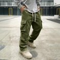 thumbnail image 7 of Wutalume Men's Cargo Pants with Pockets — Loose Work Trousers for Men, Drawstring Baggy Style, Multi-Pocket Casual Pants for Outdoor, 7 of 7