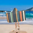 thumbnail image 2 of Yayeee Kids Hooded Towels Toddler Soft Absorbent Beach Bathing Wrap 50" x 23.5", Navy Blue Stripes, 2 of 5