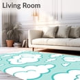 thumbnail image 2 of ODIKA 6'x9' Machine Washable Non-Slip Area Rug, Fluffy Cumulus Cartoon Design Dreamy Sky Motif High Traffic Rug with Pad, Blue, 720151, 2 of 8
