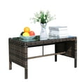 thumbnail image 3 of Brown Rattan Table | Water Resistant Frame | Patio Dining, 3 of 5