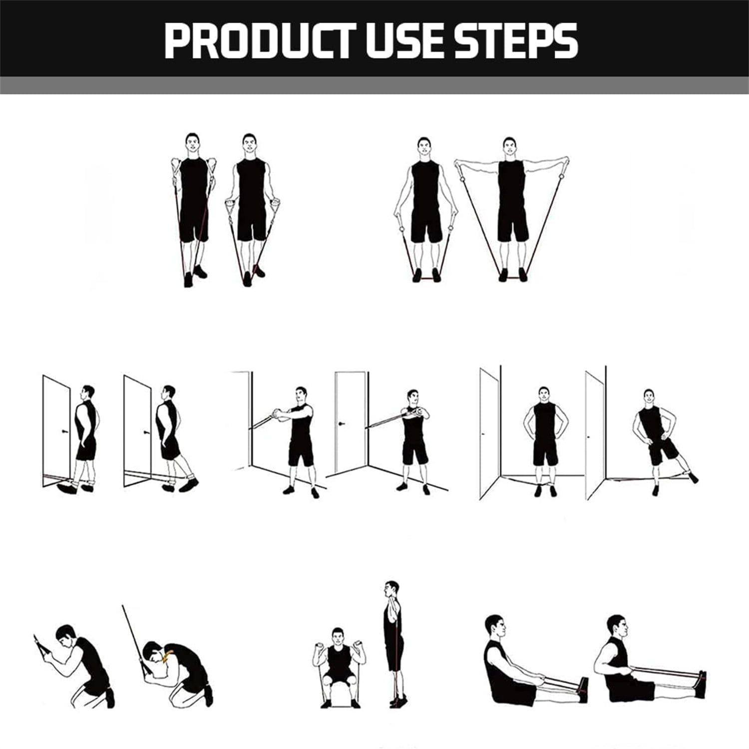 Workout Bands, Resistance Bands for Working Out with Handles for Men and Women, Exercising Bands for Fitness Weights Work Out at Home