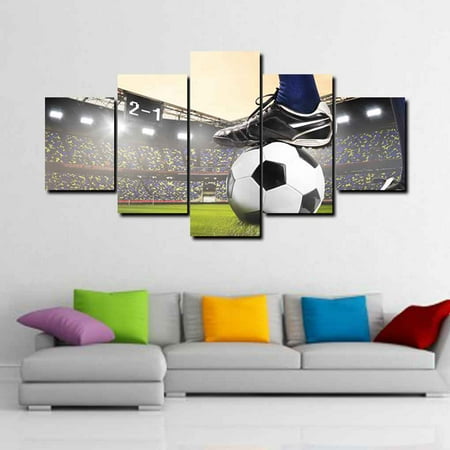Boyijia 5 Panels Printed Foot On Soccer Canvas Printed Oil Painting Poster Oil Picture Wall Decor Frameless Walmart Canada