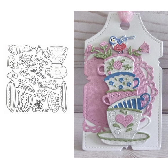 Troqueles de Metal XMYXCRAFT Plantillas Taza de Primavera 11x10 cm