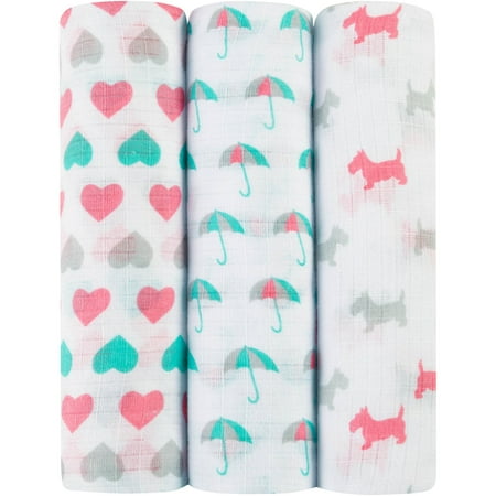 Ideal Baby By The Makers of Aden + Anais Girl Swaddles Pretty Sweet -- 3 Pack