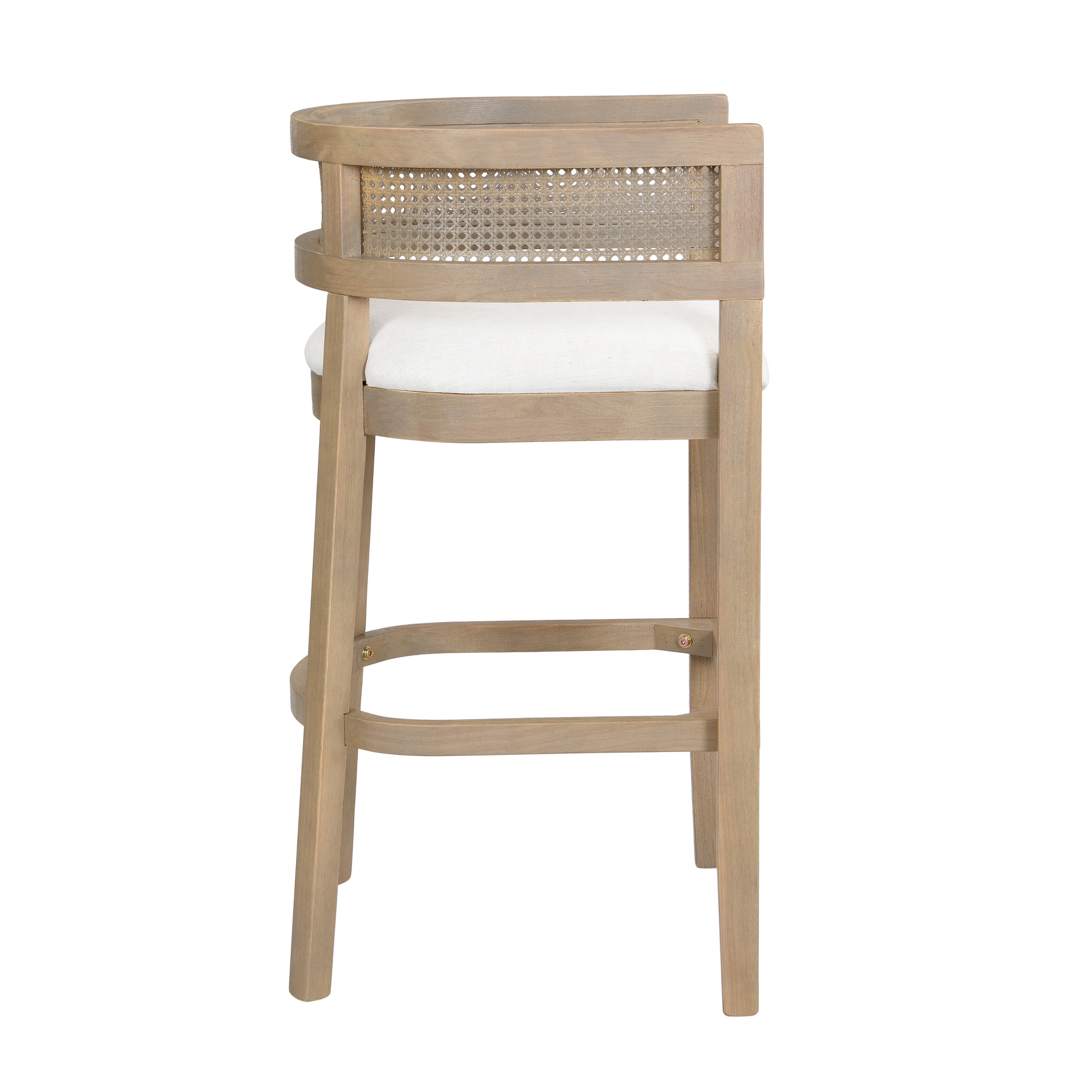 Christopher Knight Home 29.5" Upholstered Bar Stools, Wood Frame with Rattan Back, Light Ash, Set of 2