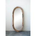 thumbnail image 3 of Creative Co-Op Oval Wood Framed Wall Mirror, Natural, 3 of 8