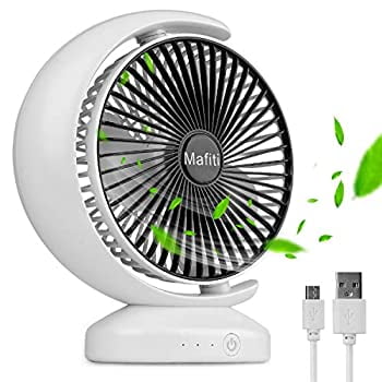 Mafiti 8-inch Small Quiet Desk Fans USB Rechargeable ...
