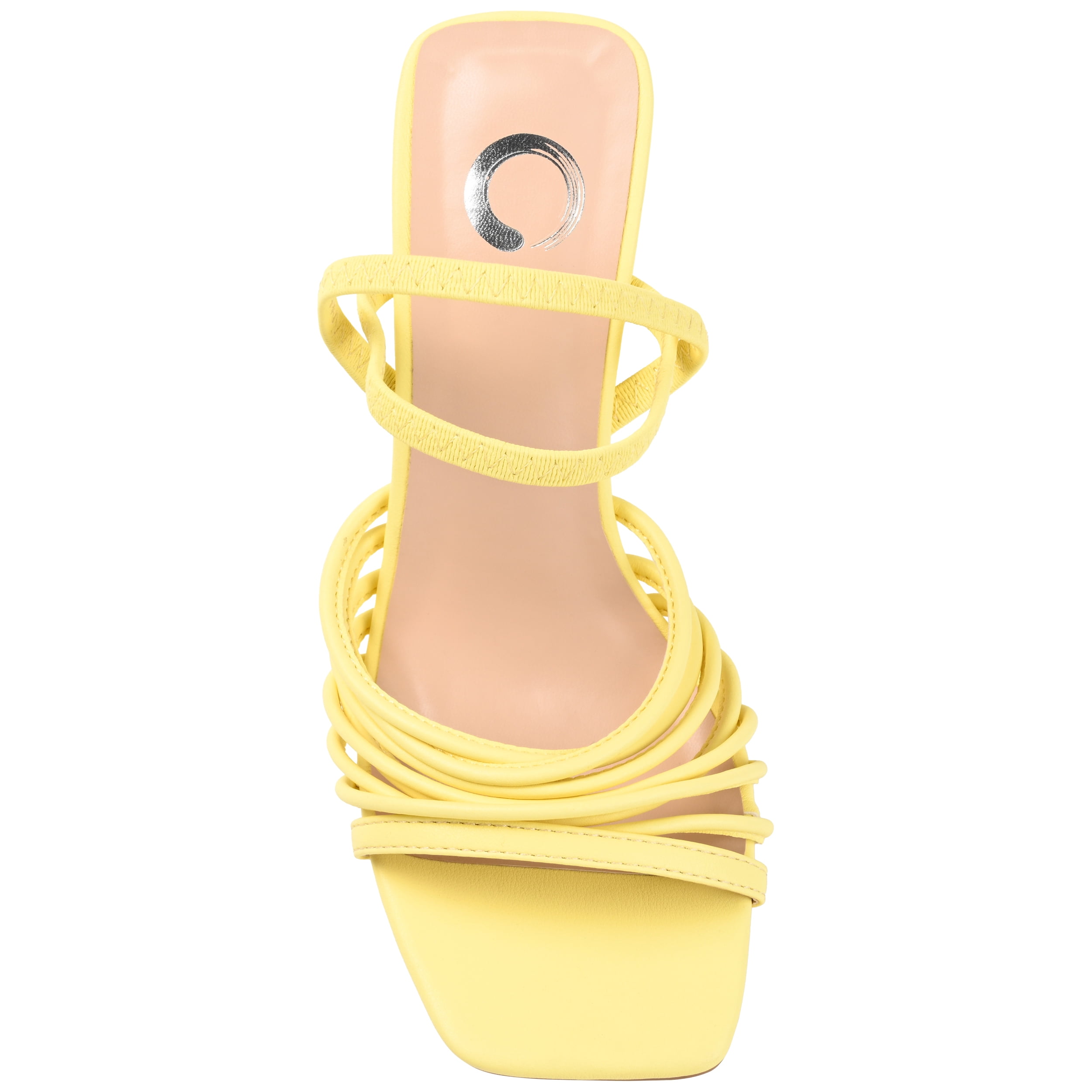 Journee Womens Hera Open Square Toe High Block Heel Sandals