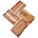 thumbnail image 1 of Set de 4 Platos Parrilleros 19x30x2 cm Madera de teca resistente ideales para carne asada quesos botanas hamburguesas tapas y BBQ, 1 of 6