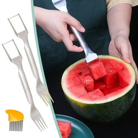 

Yishangzhng Watermelon Cutting Tool with Fruit Fancy Cutting Knife Household 2-In-1 Fruit Divider Chopping Dicing Eating fork Cutting Melon Scooping Tool 2Pcs Floor Mop Home & Kitchen