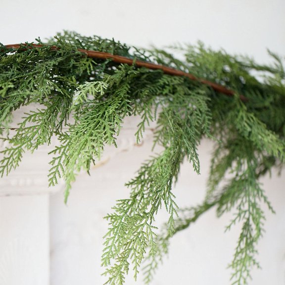 6' Faux Realistic Cedar Garland - Unlit Christmas Garland