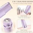 thumbnail image 2 of Electric Razor for Women, 2-in-1 Women Shaver Wet & Dry Painless Hair Removal Razor with Detachable Head Display, Waterproof Rechargeable Hair Removal for Bikini Legs Face Underarm Arm(Purple), 2 of 7