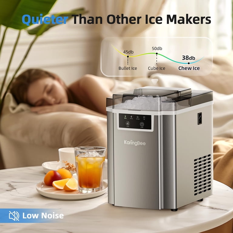 Jet Mach 3 Countertop Nugget Ice Maker – 45 Lbs Daily, Chewable Pebble ...