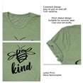 thumbnail image 2 of Camisa con estampado de letras de verano, cuello redondo, manga corta, camiseta holgada informal con letras a la moda para mujer, verde oliva (letra negra) XXXL, 2 of 3