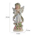 thumbnail image 3 of Escultura de ángel rezando con luz solar, estatua de hada de las flores de resina luminosa, decoración (A), 3 of 6