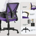 thumbnail image 5 of REKHH Office Swivel Desk Ergonomic Mesh Adjustable Lumbar Support Computer Task Mid Back Armrest Home Rolling Women Adults Men Chairs Gaming Guest Reception Chair, Black, 5 of 6