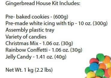 Gingerbread House Kit, Easy to Assemble and Ready to Decorate, Prebaked Cookies and Icing, Assorted Candies Manufactured in Peanut Free Facility Contains Wheat, Soy