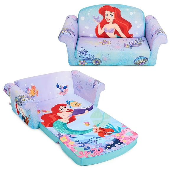 Marshmallow Furniture Kids 2-in-1 Flip Open Sofa Bed, The Little Mermaid