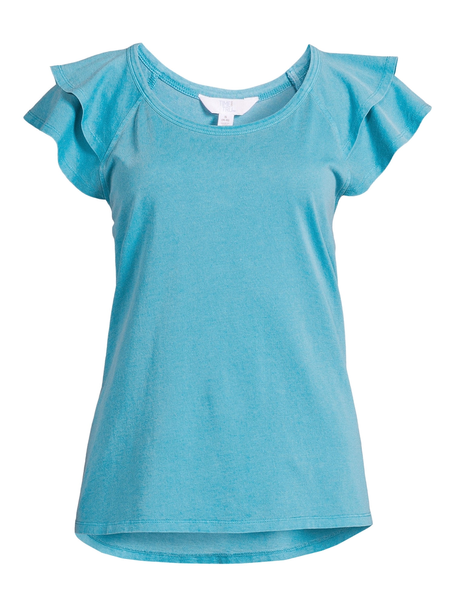 Time and Tru Women's Flutter Sleeve T-Shirt