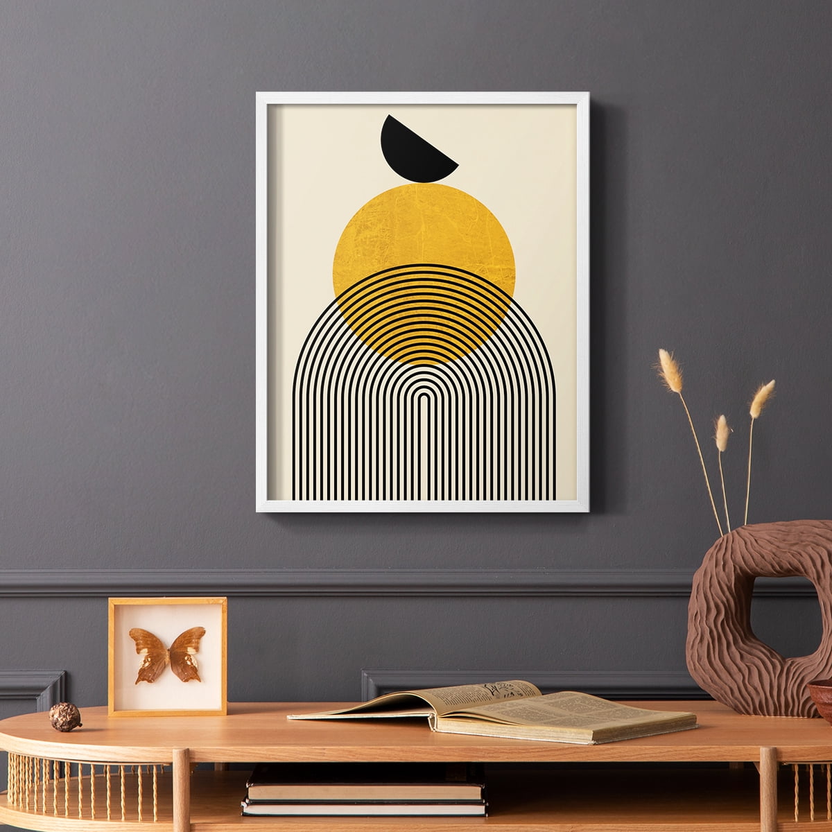Golden Arches in White Solid Wood 8 x 10 Framed Print