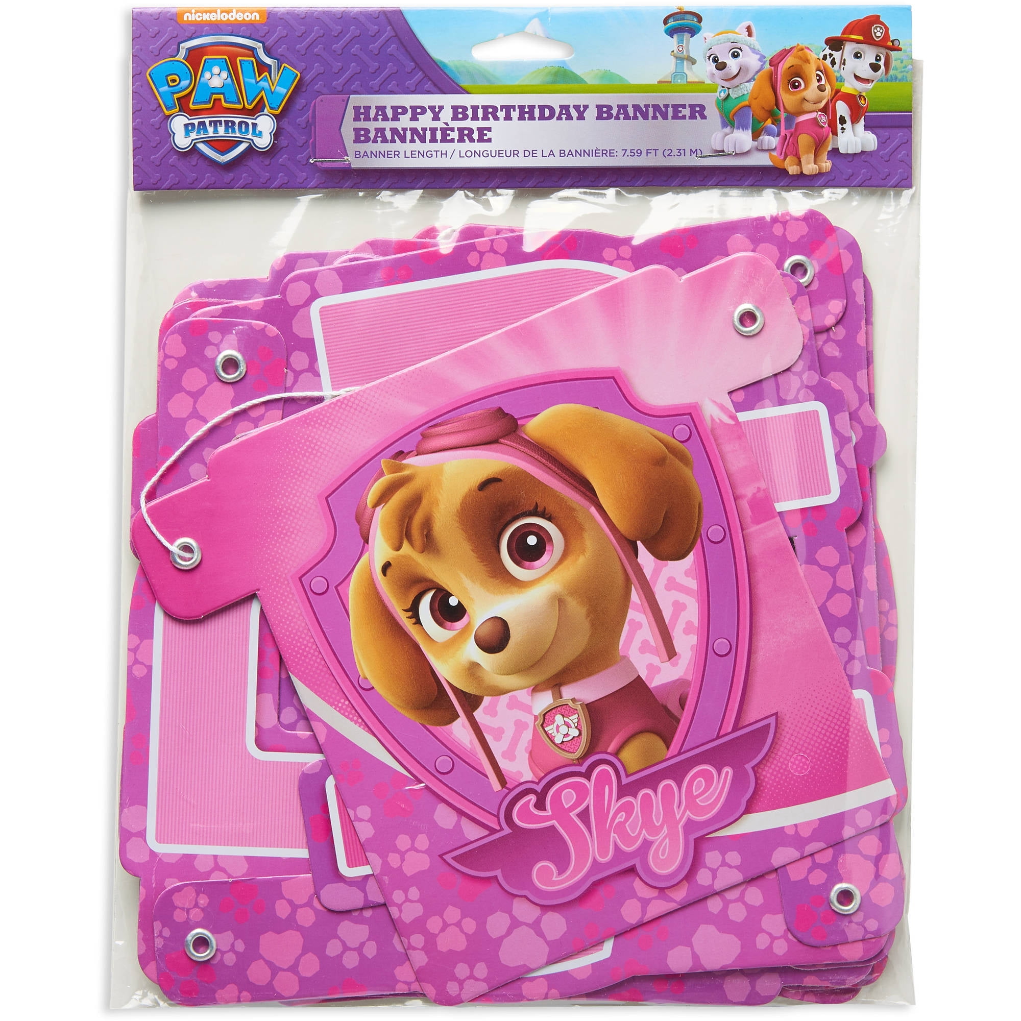 PAW Patrol Pink Party Banner, 7.59 - Walmart.com